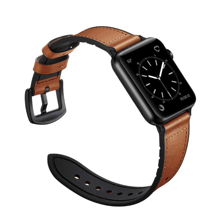 Genuine Leather Silicone Band Strap for Apple iWatch Series  38/45mm B-SPIN PTY LTD