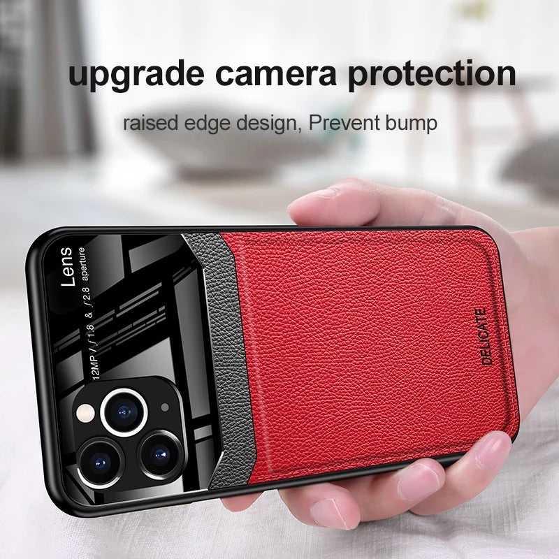 Protective Slim PU Leather Shockproof mobile Case For iPhone