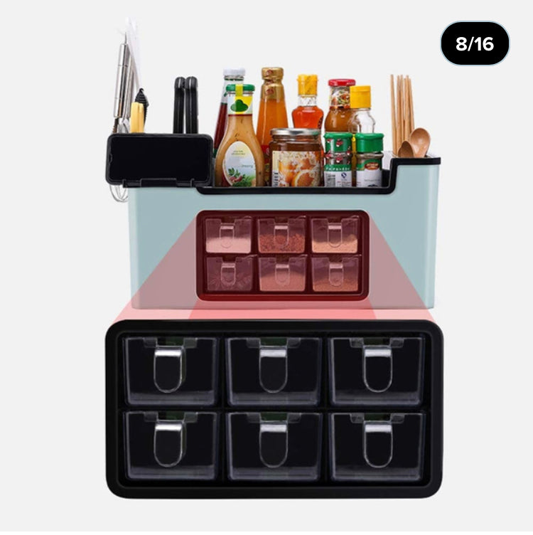 Multifunctional Spice Box Rack Seasoning Bottle Storage Box B-SPIN PTY LTD