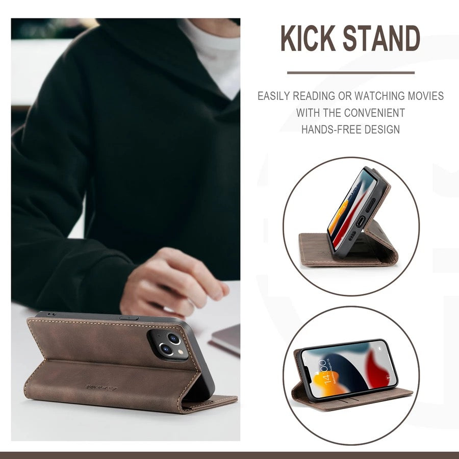 Flip Leather Wallet Case Shockproof For Apple iPhone XR 11 12 13 Pro Max Mini B-SPIN PTY LTD