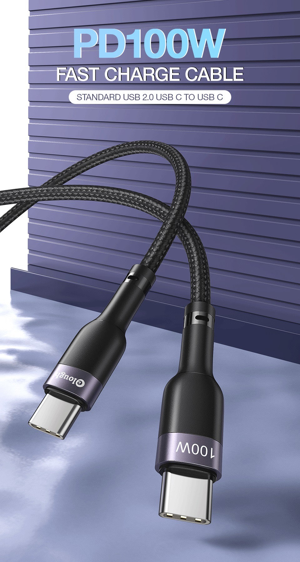 eLough 100W Type C to C Cable Fast Charging Charger Android Samsung B-SPIN PTY LTD