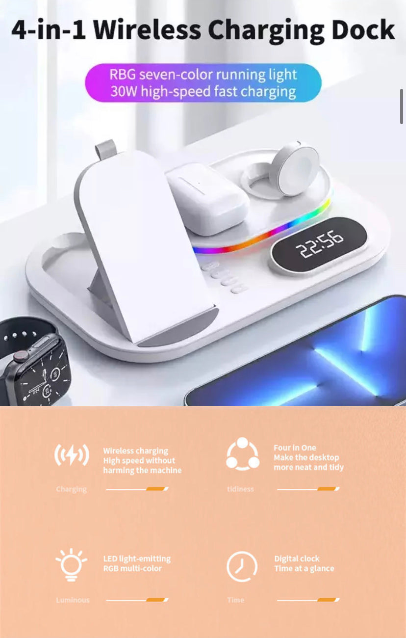 4 in 1 Wireless Fast Charger Dock Charging Station 30W   For iphone 14 13 Samsung B-SPIN PTY LTD