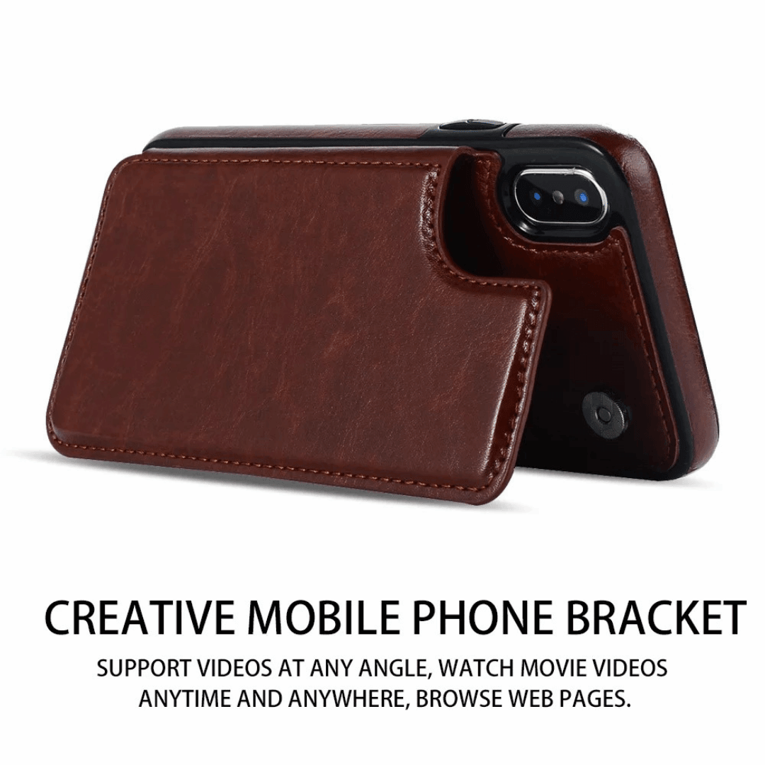 Leather Mobile Phone Wallet Card Holder Flip Cover Iphone and Samsung