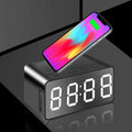 Wireless Charging Station LED Digital Alarm Clock FM Bluetooth Speaker All in 1