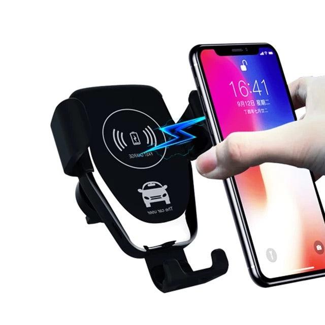 Fast Charger With Qi Wireless Car Holder Gravity Mount Universal Compatibility