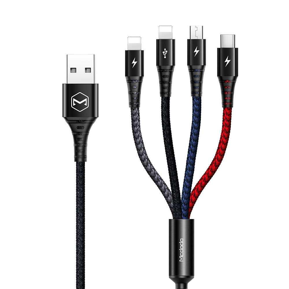 Multi USB 4 in 1  charging cable with  fast charging  1.2m long