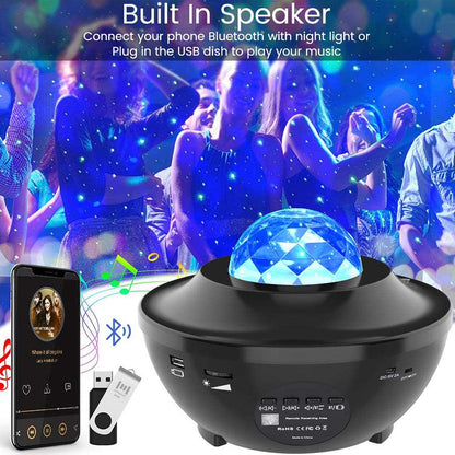 LED Star Projector Night Lamp Galaxy Starry Night Light, Ocean Wave Projector With Music Sterren Speaker Remote Control B-SPIN PTY LTD