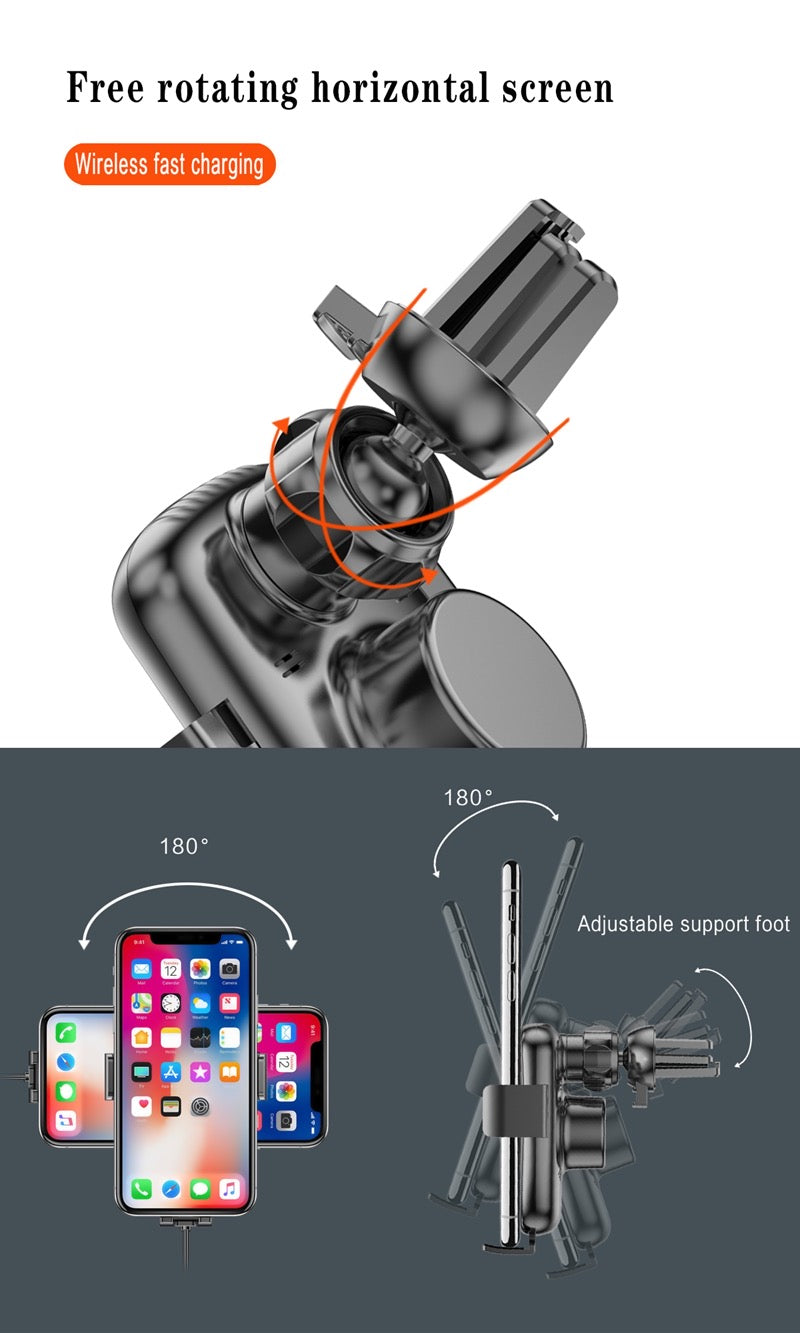 Smart Touch QI Car Charger Mount Air Vent 15W Fast Wireless B-SPIN PTY LTD