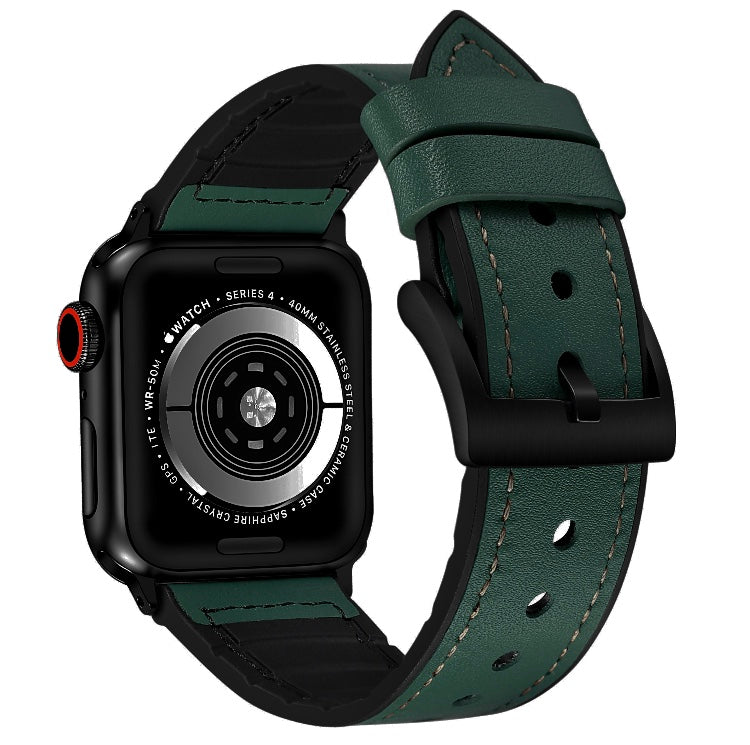 Genuine Leather Silicone Band Strap for Apple iWatch Series  38/45mm B-SPIN PTY LTD