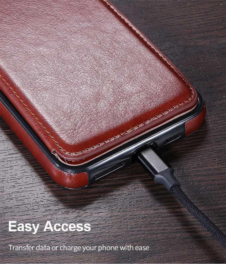 Leather Mobile Phone Wallet Card Holder Flip Cover Iphone and Samsung