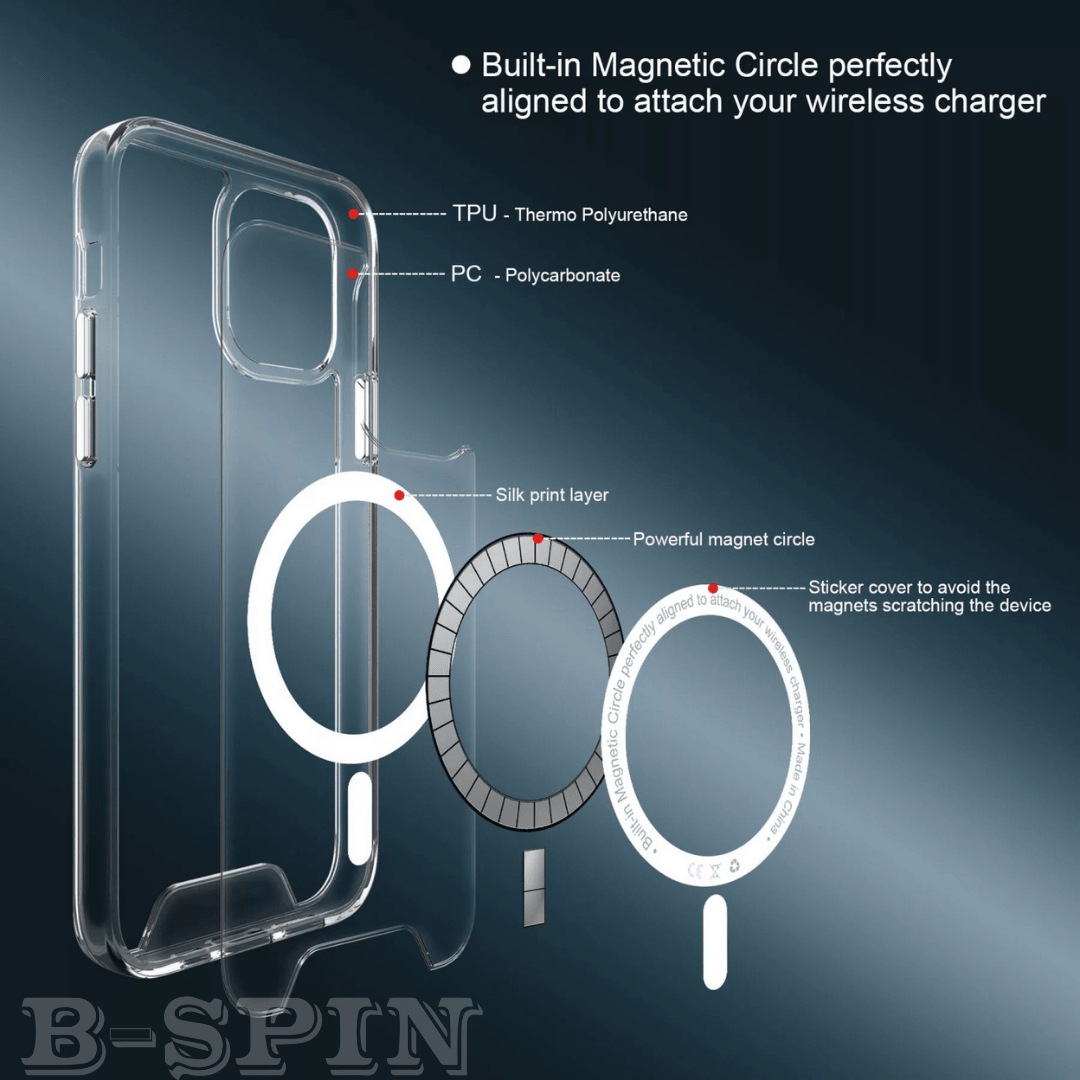 MagSafe Shockproof Magnetic Transparent Case Cover For iPhone  Series B-SPIN PTY LTD
