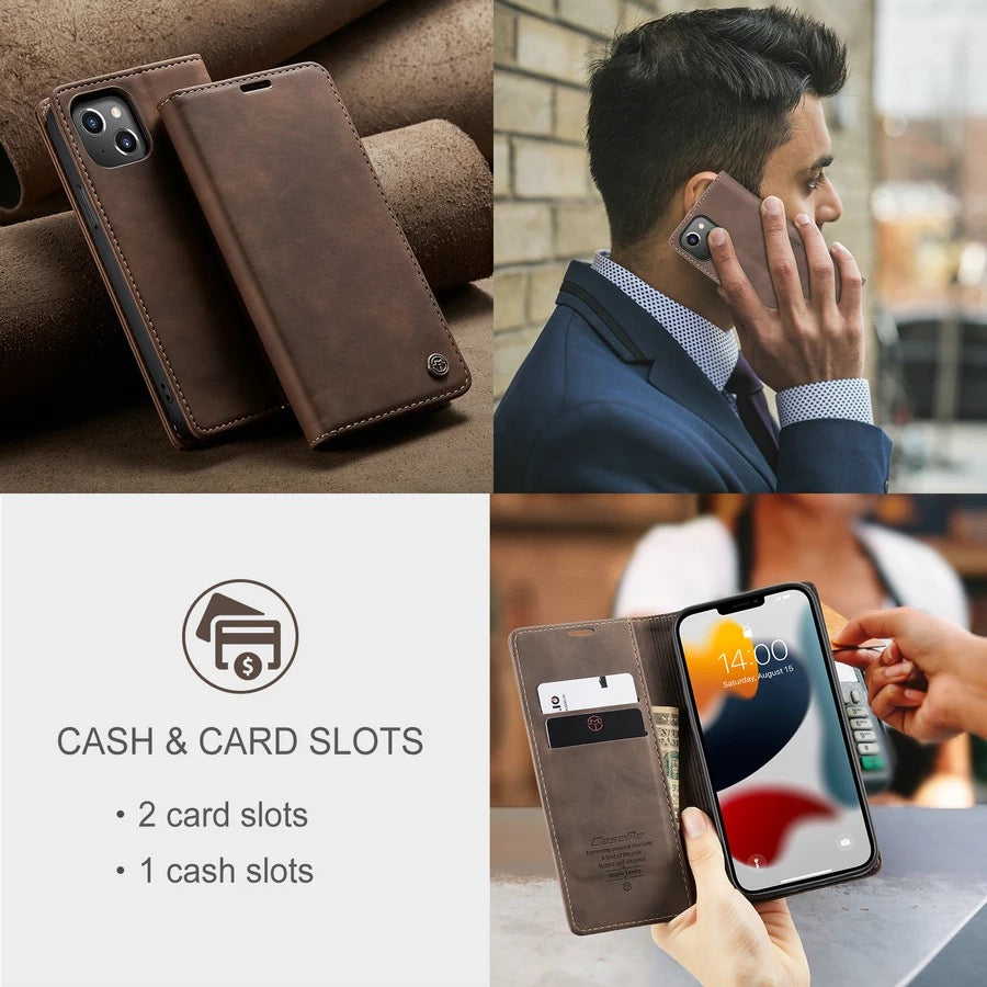 Flip Leather Wallet Case Shockproof For Apple iPhone XR 11 12 13 Pro Max Mini B-SPIN PTY LTD