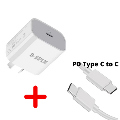 20W PD Charger（Wall Charger, USB C Fast Charging Adapter, USB Type C Charger Compatible with iPhone B-SPIN PTY LTD