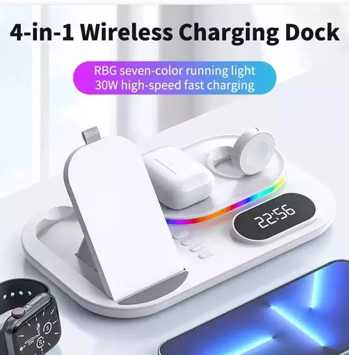 4 in 1 Wireless Fast Charger Dock Charging Station 30W   For iphone 14 13 Samsung B-SPIN PTY LTD