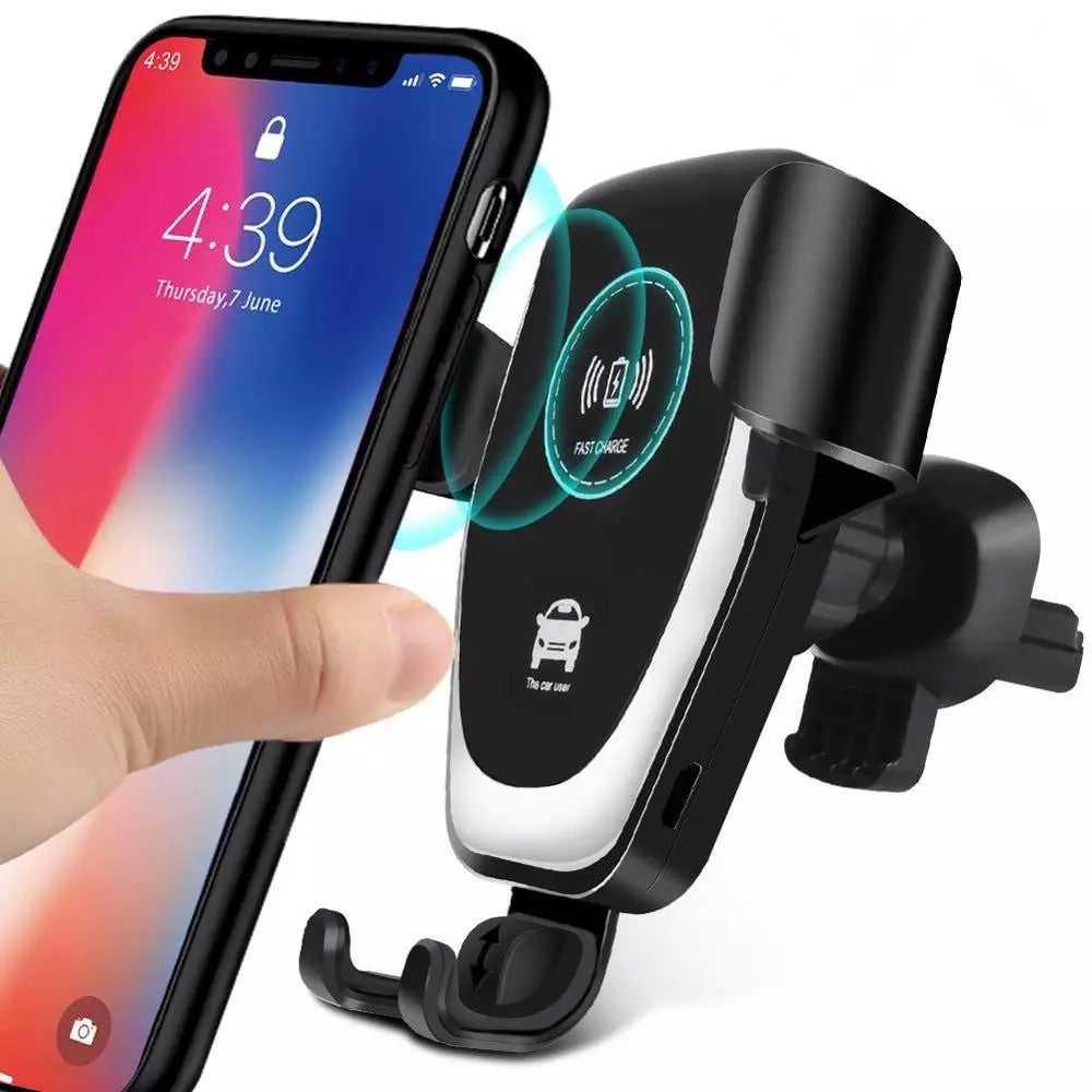 Fast Charger With Qi Wireless Car Holder Gravity Mount Universal Compatibility