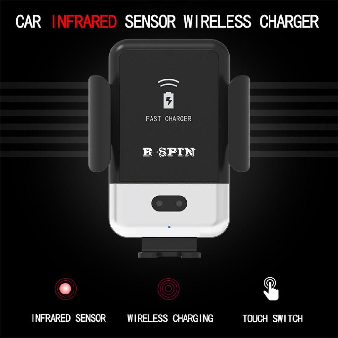 Qi Fast Wireless Charger Car Mount iPhone Holder Automatic B-SPIN PTY LTD