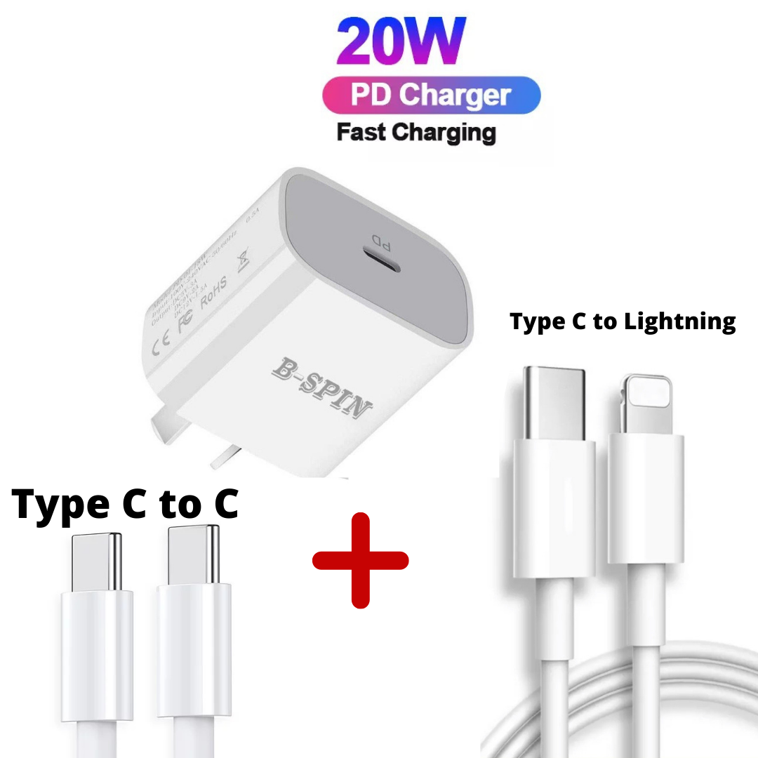 20W PD Charger（Wall Charger, USB C Fast Charging Adapter, USB Type C Charger Compatible with iPhone B-SPIN PTY LTD