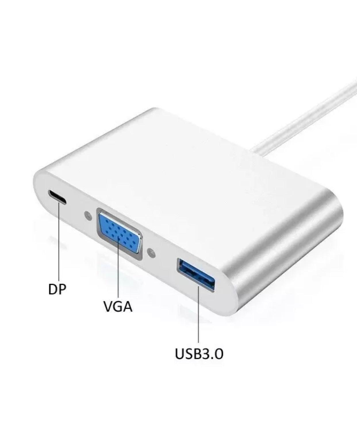 Type-C 3.1 to 4K +VGA Port USB-C HUB Adapter Converter For MacBook/Windows