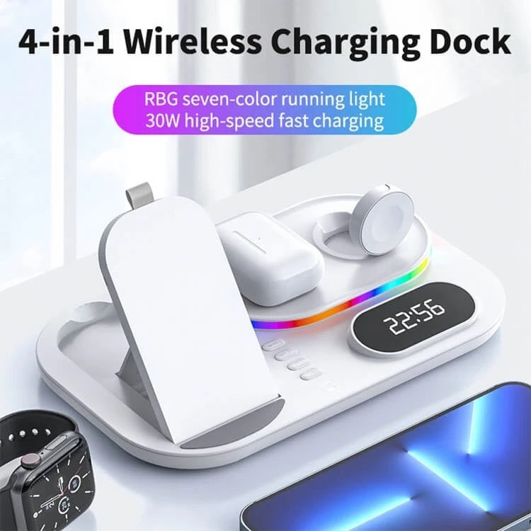 4 in 1 Wireless Fast Charger Dock Charging Station 30W   For iphone 14 13 Samsung B-SPIN PTY LTD