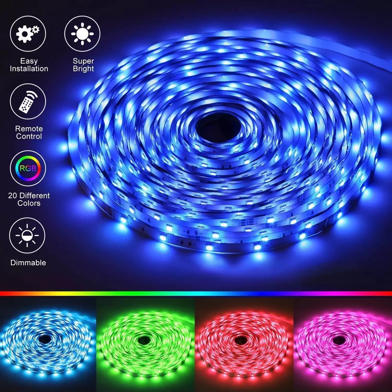 Smart Wifi LED  Strip Lights Waterproof Alexa Echos Google Home B-SPIN PTY LTD
