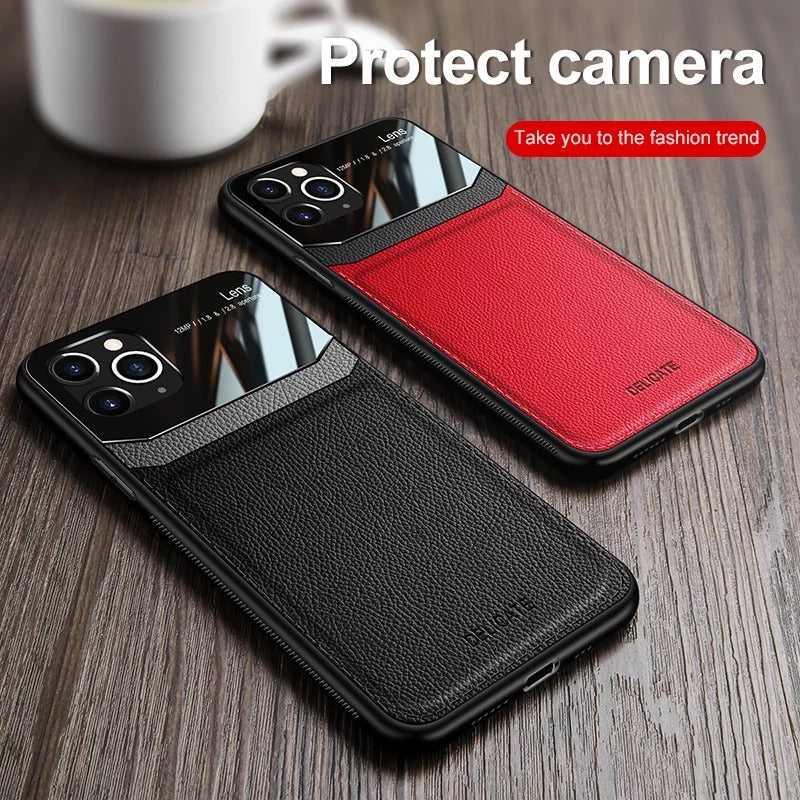 Protective Slim PU Leather Shockproof mobile Case For iPhone