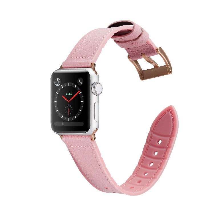 Genuine Leather Silicone Band Strap for Apple iWatch Series  38/45mm B-SPIN PTY LTD