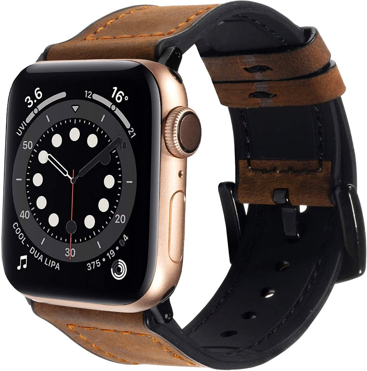 Genuine Leather Silicone Band Strap for Apple iWatch Series  38/45mm B-SPIN PTY LTD