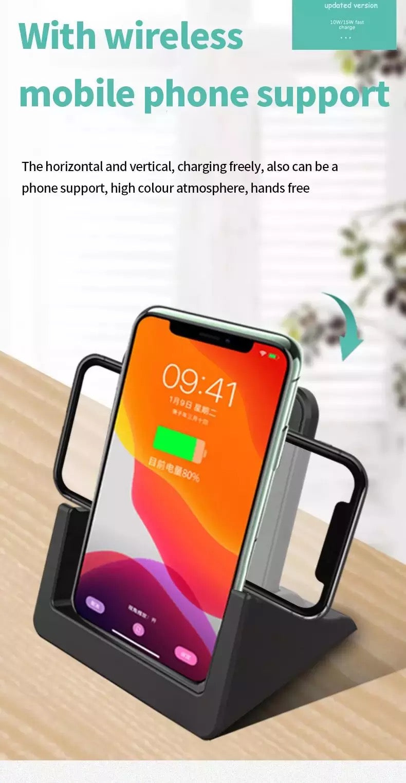 Wireless  Charging Station 15W Fast Stand Dock  Cradle for iPhone Samsung Huawei B-SPIN PTY LTD