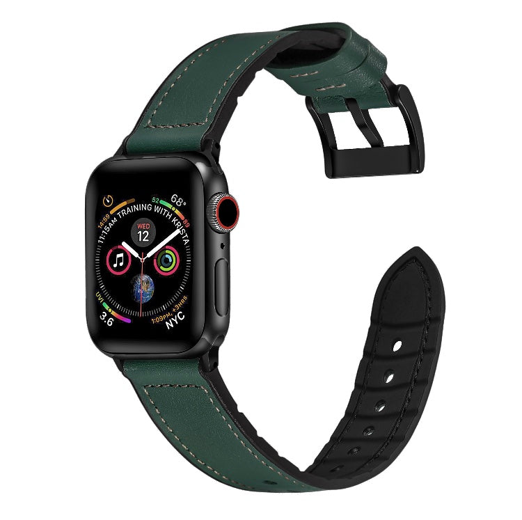 Genuine Leather Silicone Band Strap for Apple iWatch Series  38/45mm B-SPIN PTY LTD