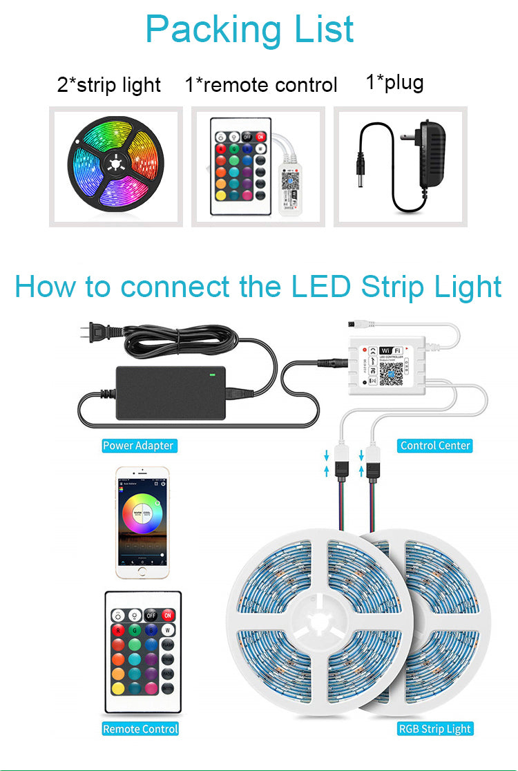 Smart Wifi LED  Strip Lights Waterproof Alexa Echos Google Home B-SPIN PTY LTD