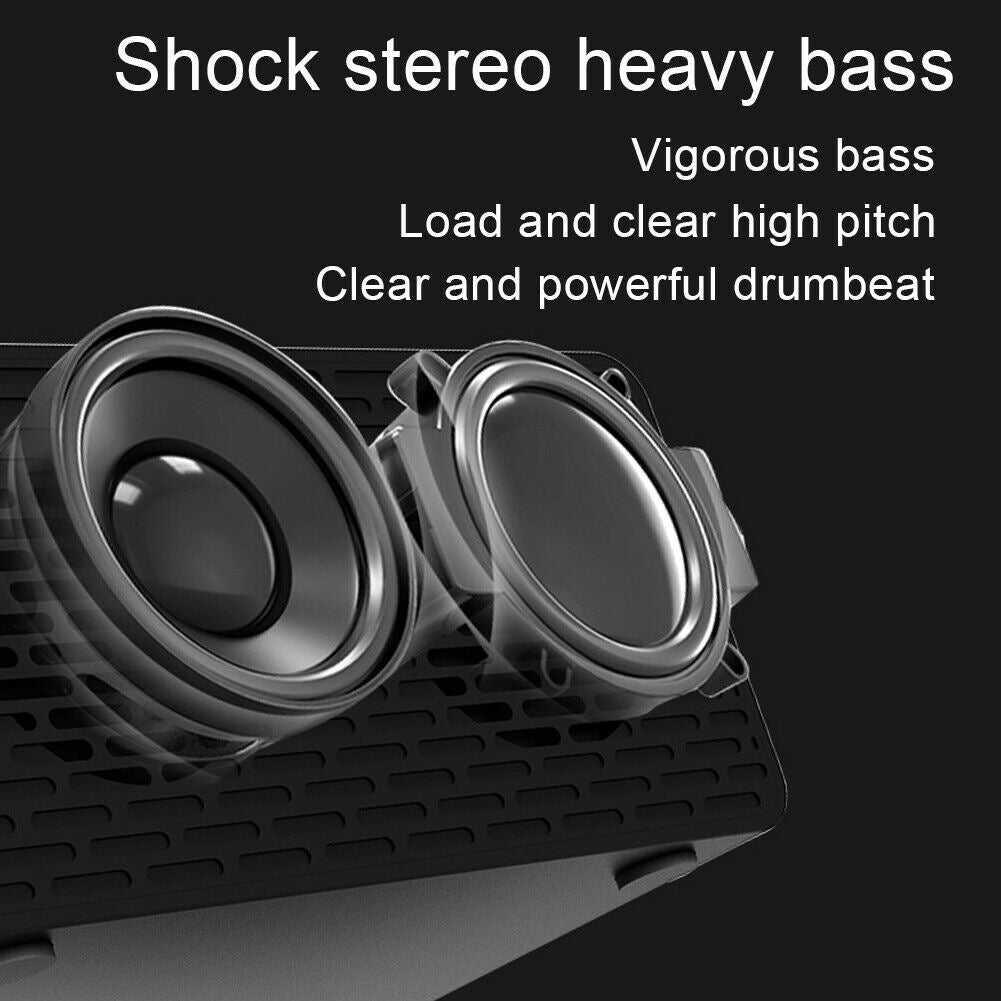 Wireless Charging Station LED Digital Alarm Clock FM Bluetooth Speaker All in 1