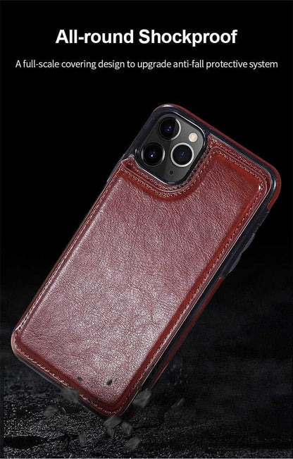 Leather Mobile Phone Wallet Card Holder Flip Cover Iphone and Samsung