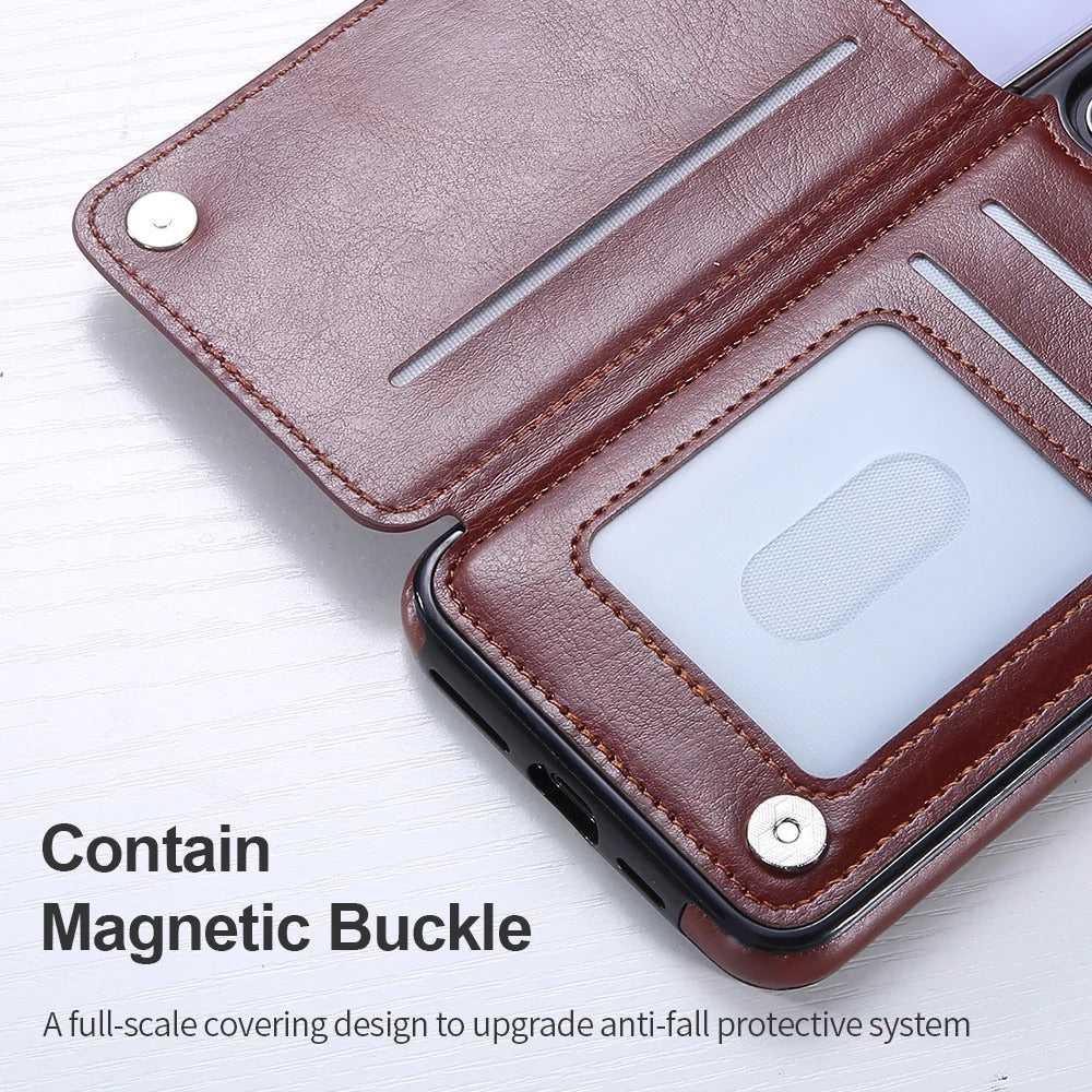 Leather Mobile Phone Wallet Card Holder Flip Cover Iphone and Samsung