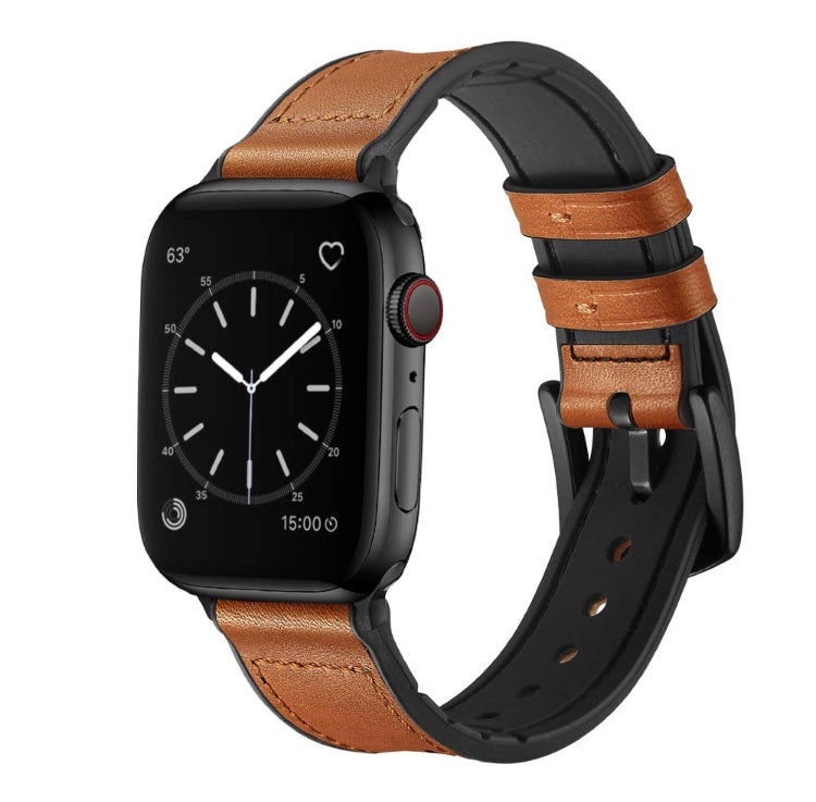 Genuine Leather Silicone Band Strap for Apple iWatch Series  38/45mm B-SPIN PTY LTD