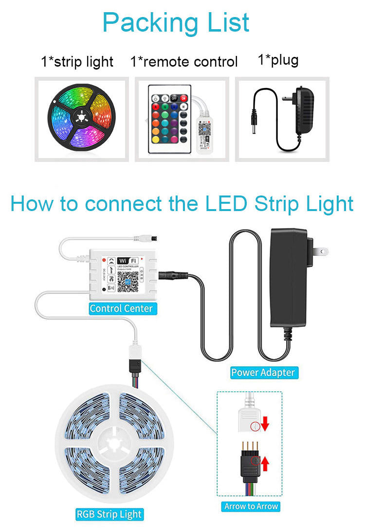 Smart Wifi LED  Strip Lights Waterproof Alexa Echos Google Home B-SPIN PTY LTD
