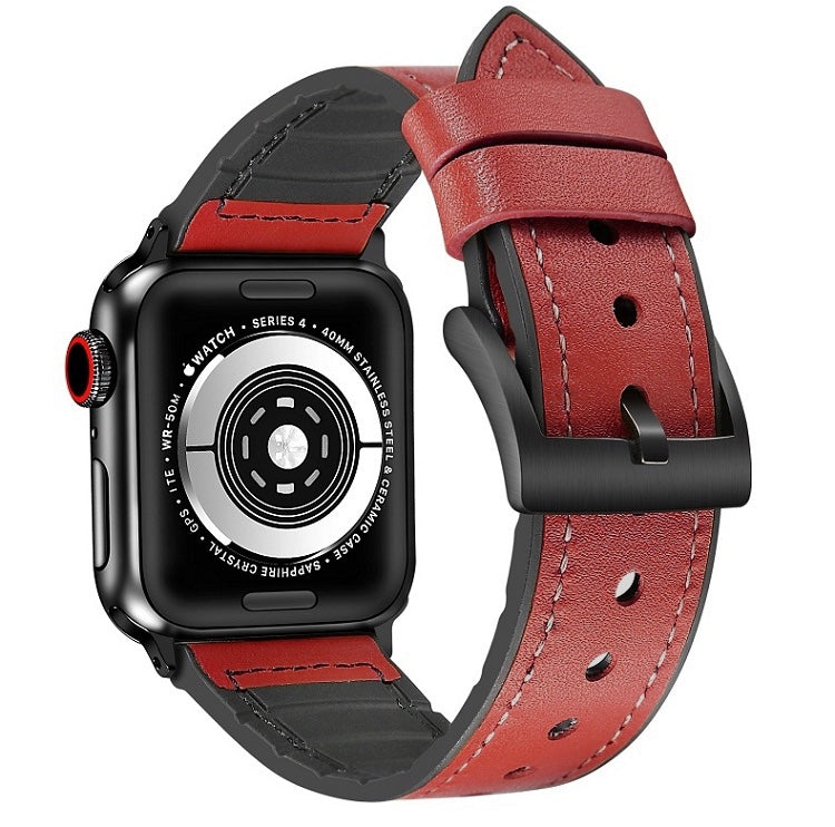 Genuine Leather Silicone Band Strap for Apple iWatch Series  38/45mm B-SPIN PTY LTD
