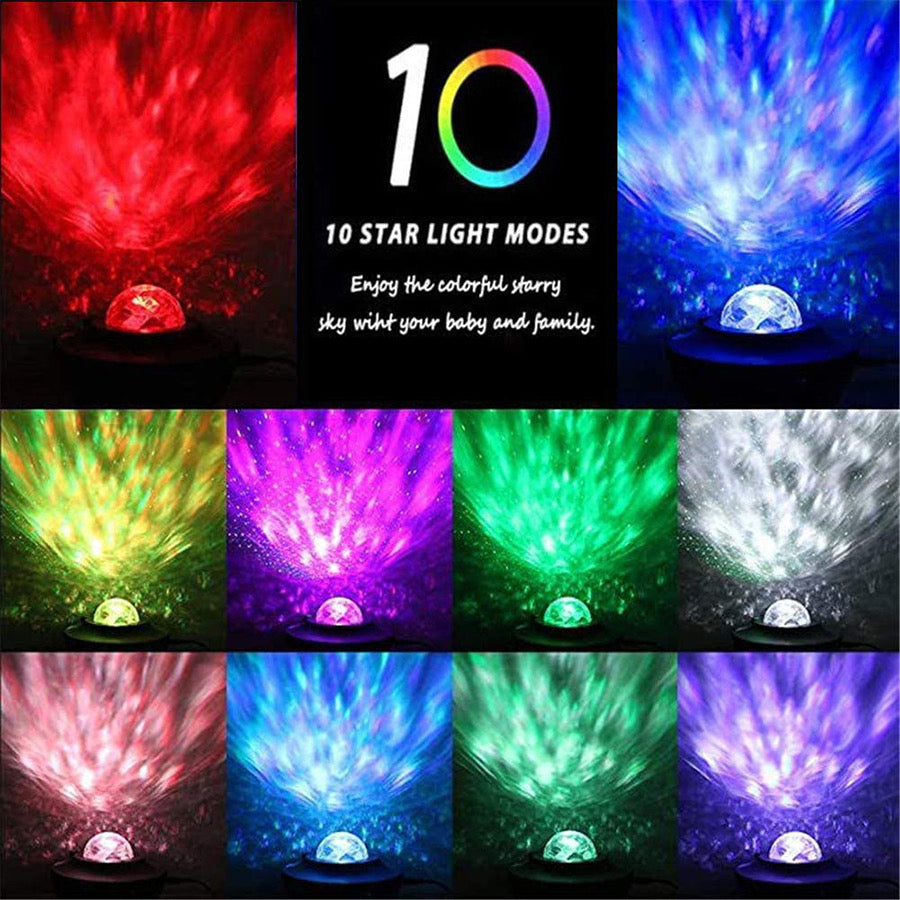 Galaxy Starry Night Lamp LED Star Projector Night Light Ocean Wave Projector