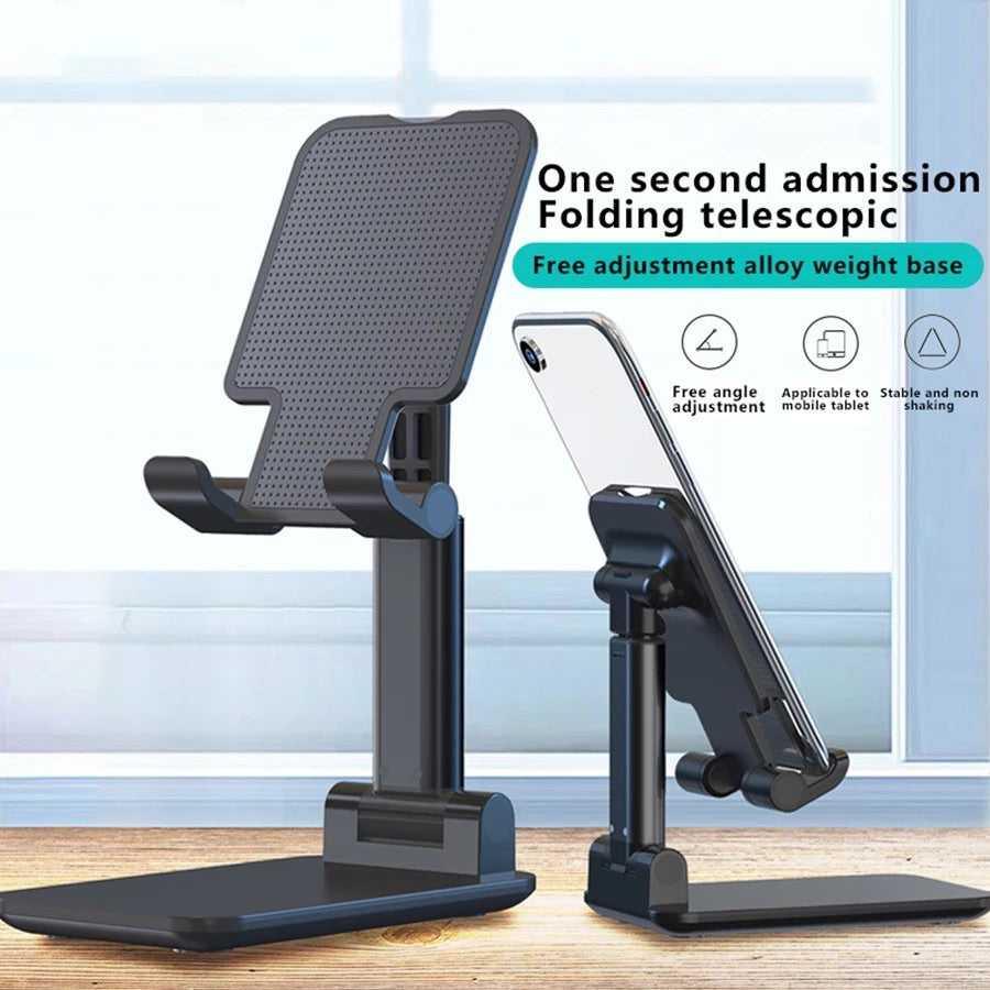 Adjustable Folding Desk Desktop Cell Phone Stand Mount Holder For iPhone & Tablet