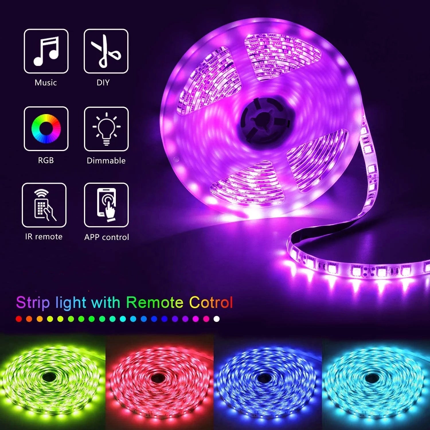 Smart Wifi LED  Strip Lights Waterproof Alexa Echos Google Home B-SPIN PTY LTD