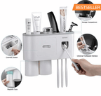 Magnetic 2 Cups Bathroom Toothbrush Holder Storage Rack Toothpaste Dispenser B-SPIN