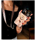 Luxury Mirror Heart Holder Camera Protective Case For iPhone