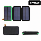 Solar Power Bank Waterproof wireless 30000mAh QI fastest charger 2 USB port with 3 and 5  pannels B-SPIN PTY LTD