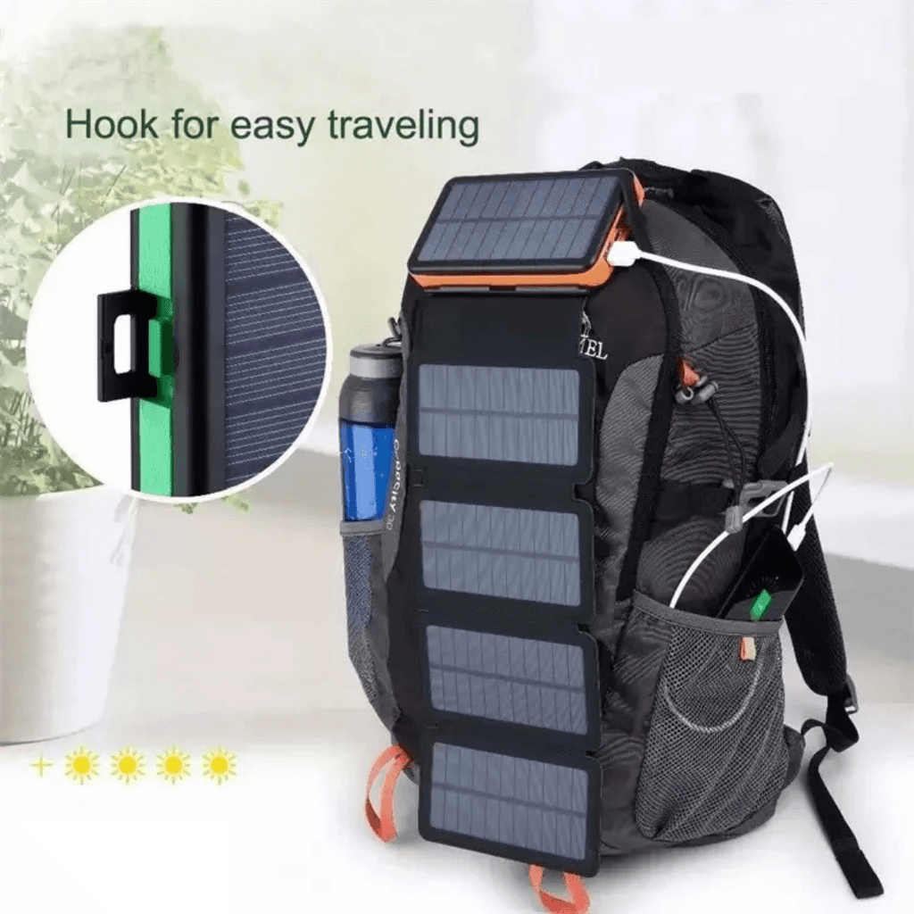 Solar Power Bank Waterproof wireless 30000mAh QI fastest charger 2 USB port with 3 and 5  pannels B-SPIN PTY LTD
